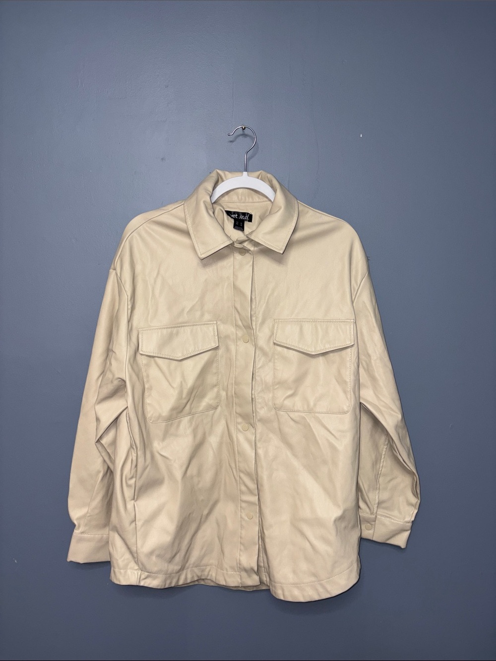 Wet Seal | Cream Pleather Jacket